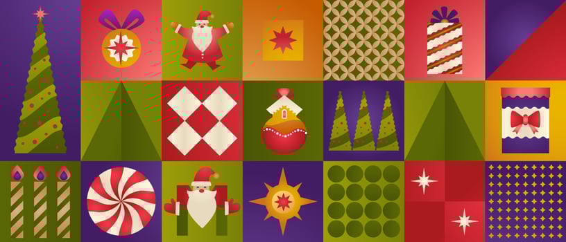 Christmas and New Year holiday print presents vector