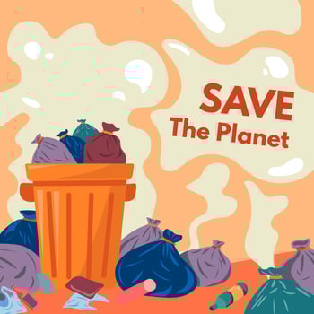 Save planet, pollution and waste on landfills vector
