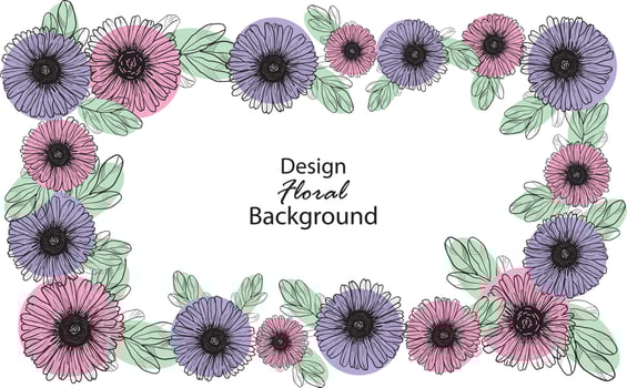 Abstract floral watercolor art background vector