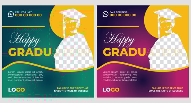 Graduation Event Poster Template Design vector