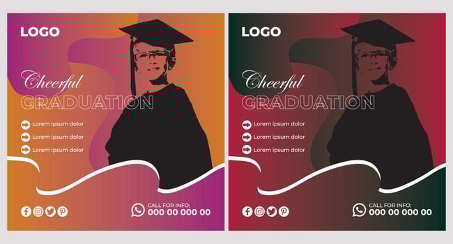 Graduation Event Poster Template Design vector
