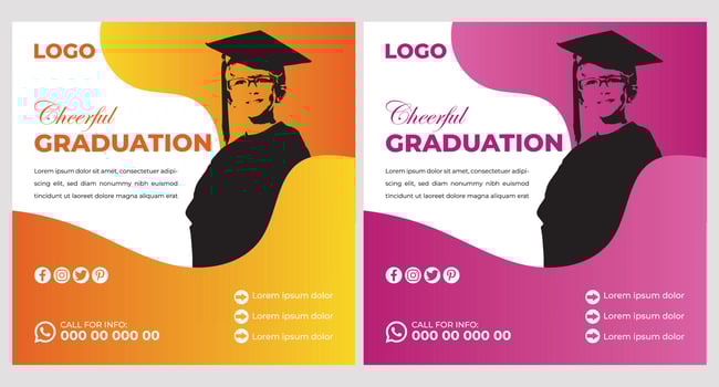 Graduation Event Poster Template Design vector