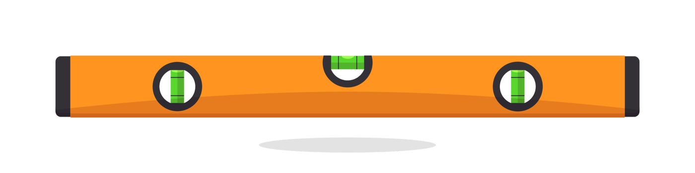 Construction bubble level in flat design vector