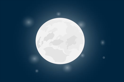 Beautiful moon in vector, blue tones vector