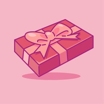 valentines day gift flat vector illustration. Cute gift valentine illustration. cute chocolate illustration.