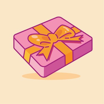 valentines day gift flat vector illustration. Cute gift valentine illustration. cute chocolate illustration.
