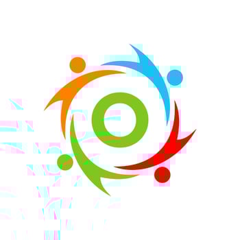 Letter O Charity Logo Template. Initial Unity Foundation Human Logo Sign. Unity Team Work Logo Design vector