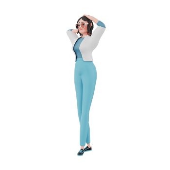 3d illustration girl businessman png
