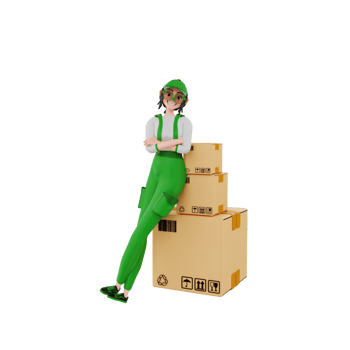3d render Courier Illustration png