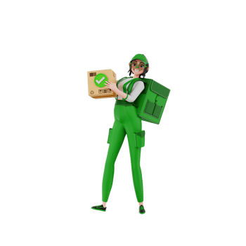 3d render Courier Illustration png