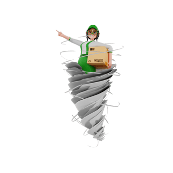 3d render Courier Illustration png