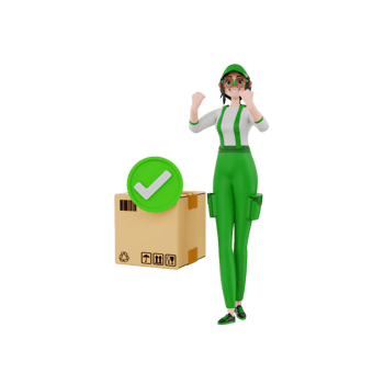3d render Courier Illustration png