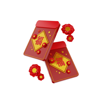 3d render icon chinese new year png