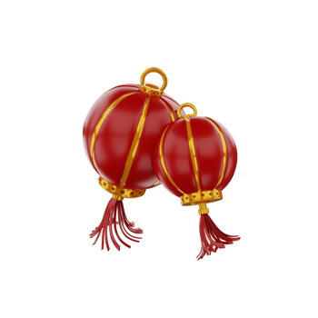 3d render icon chinese new year png