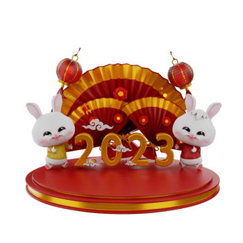 3d render Bunny chinese new year png