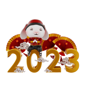 3d render Bunny chinese new year png