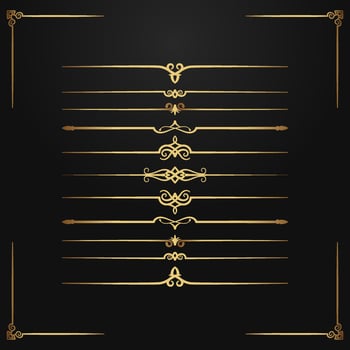 vintage border set, vector decoration