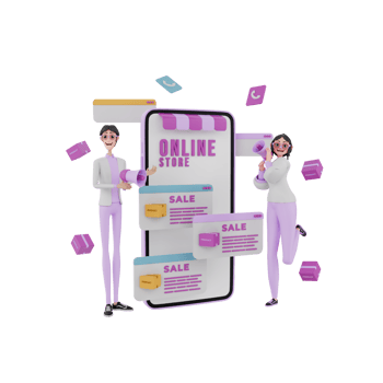 3d render marketing team illustration png