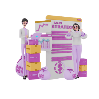 3d render marketing team illustration png
