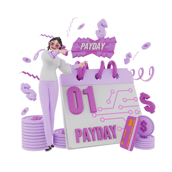 3d render Pay day illustration png