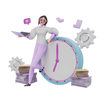 3d render Time Management illustration png