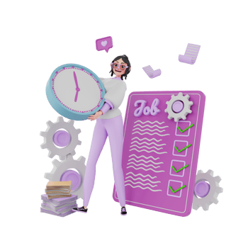3d render Time Management illustration png