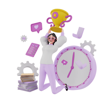 3d render Time Management illustration png