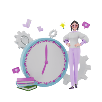 3d render Time Management illustration png