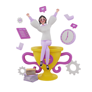 3d render Time Management illustration png