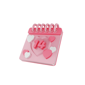 3d render icon valentine day illustration png