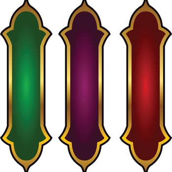 Set Of Luxury Golden Arabic Islamic Banner Title Frame Png Transparent Background Gold Text Box Vector Design Images