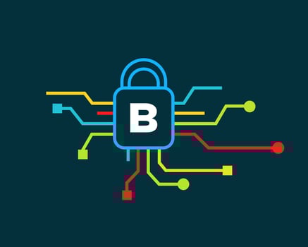 Letter B Cyber Security Logo. Cyber Protection, Technology, Biotechnology and High Tech vector