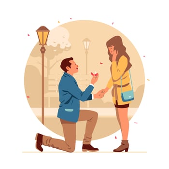 Wedding Proposal Concept vector