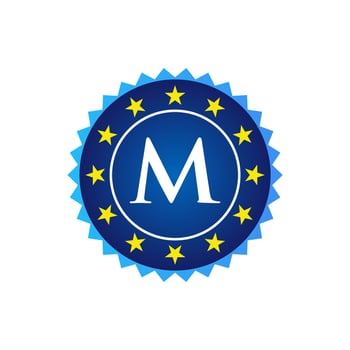 Letter M Vintage Badge Retro Vector Logo Template Badges, Labels, Emblems, Marks And Design