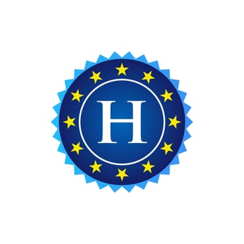 Letter H Vintage Badge Retro Vector Logo Template Badges, Labels, Emblems, Marks And Design