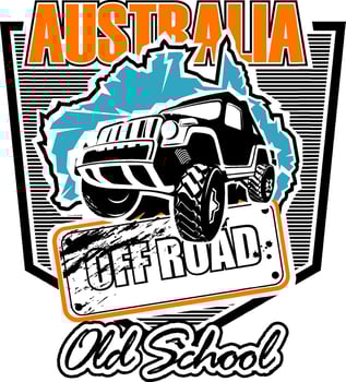 Layout template for the logo of an Australian school off-road school on SUV. vector