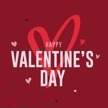 Valentine promotional red banner with heart in the middle vector