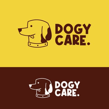 minimal dog logo template illustration vector