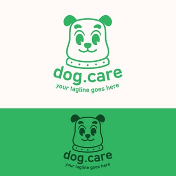 minimal dog logo template illustration vector