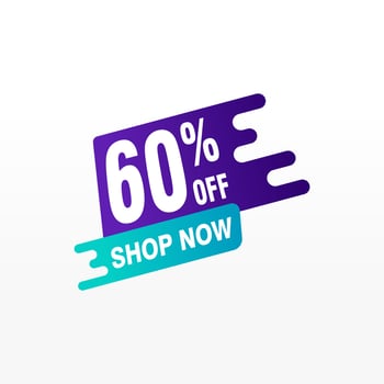 60 discount, Sales Vector badges for Labels, , Stickers, Banners, Tags, Web Stickers, New offer. Discount origami sign banner.
