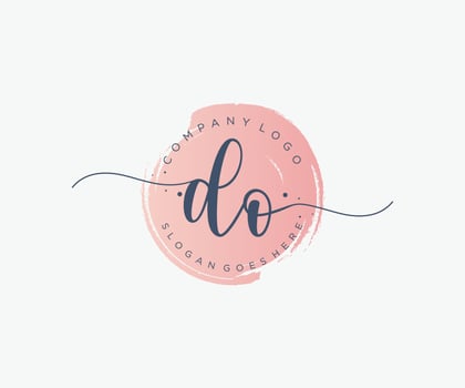 Initial DO feminine logo. Usable for Nature, Salon, Spa, Cosmetic and Beauty Logos. Flat Vector Logo Design Template Element.