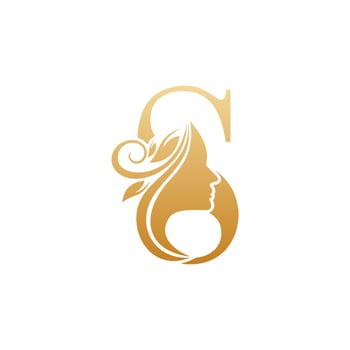Initial S face beauty logo design templates vector