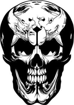 vector illustration of skull cartoon