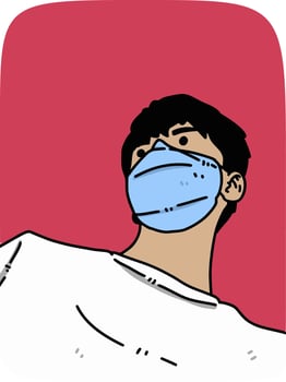vector illustration of cute man cartoon for coloring