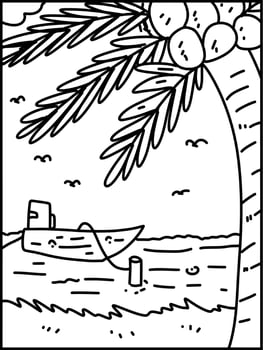 vector illustration of beautiful view for coloring