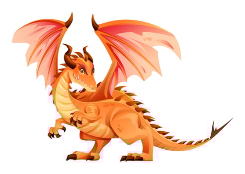 Dragon character in cartoon style vector