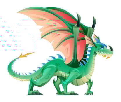 Fairy tale dragon character vector illustration