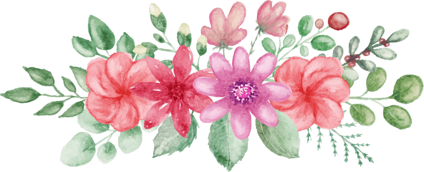 watercolor valentine flowers bouquet arrangement png