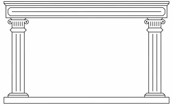 outline pillar frame with copy space for your text or design vector