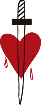 A heart with dagger png